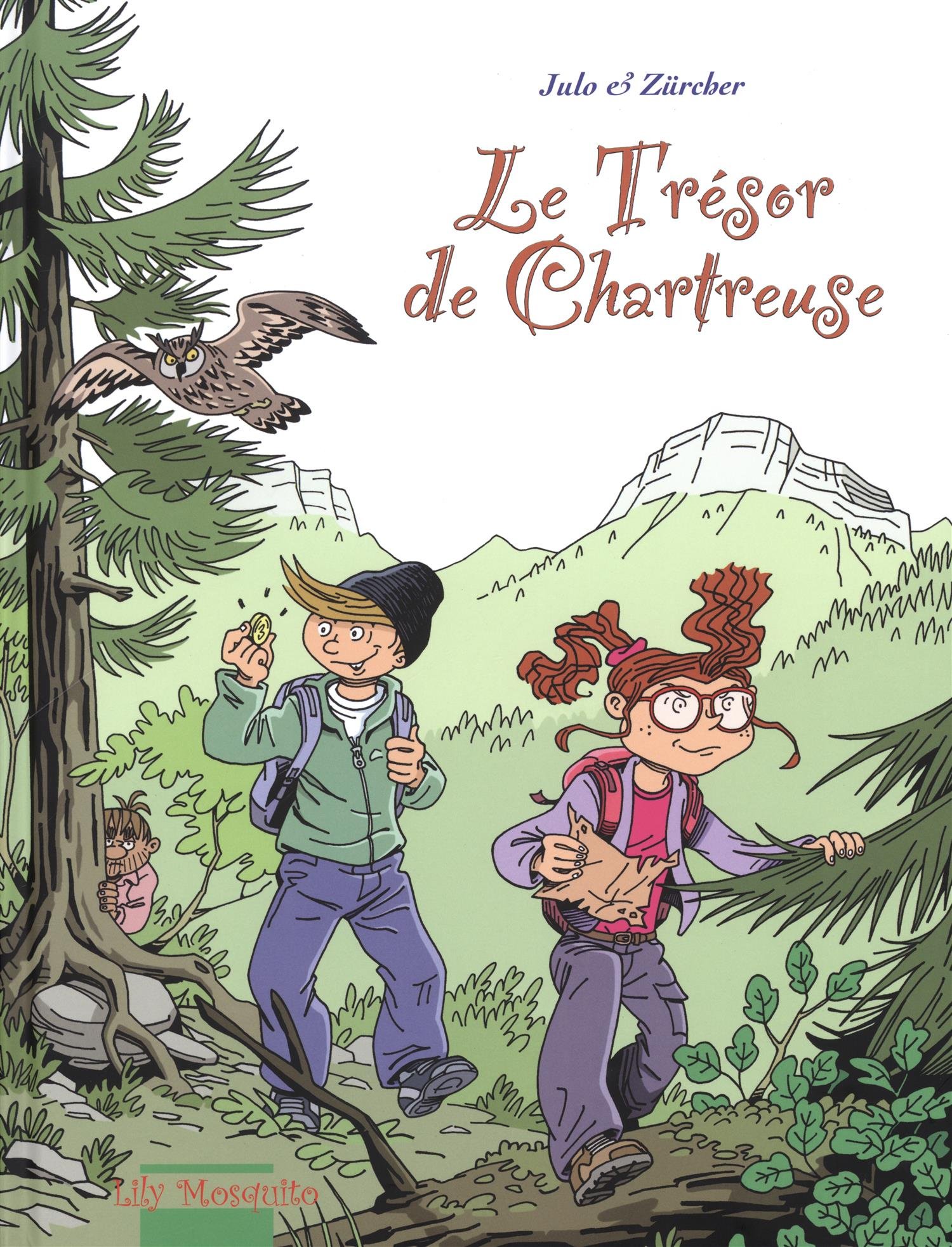 Muriel zurcher, nicolas Julo, editions moquito, BD pour enfant, BD d'aventure, Parc de Chartreuse, chasse aux trésors, BD, énigme, humour